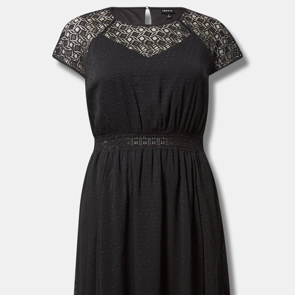 NWT Torrid Mini Clip Dot Crochet Lace Skater Dress